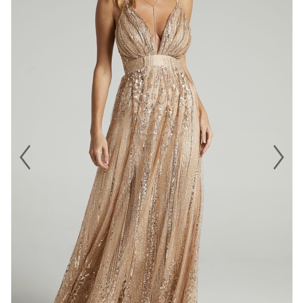 Rose gold glitter formal Showpo dress